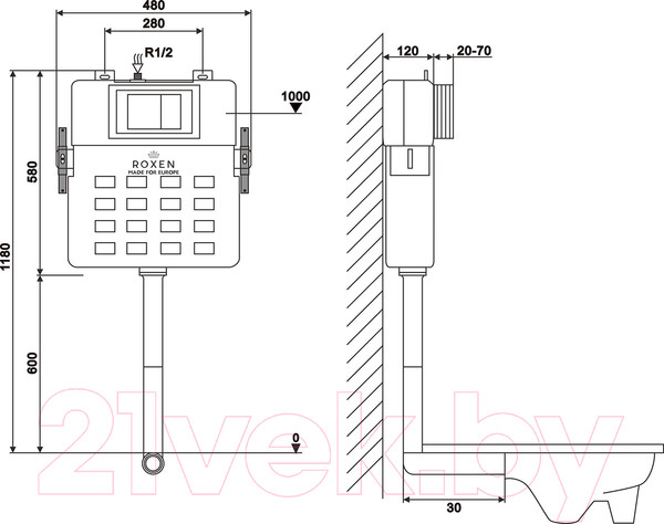 Изображение товара Инсталляция для унитаза Roxen Attach 710215