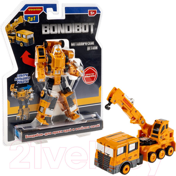 Изображение товара Робот-трансформер Bondibon Bondibot Автокран / ВВ6096 (желтый)