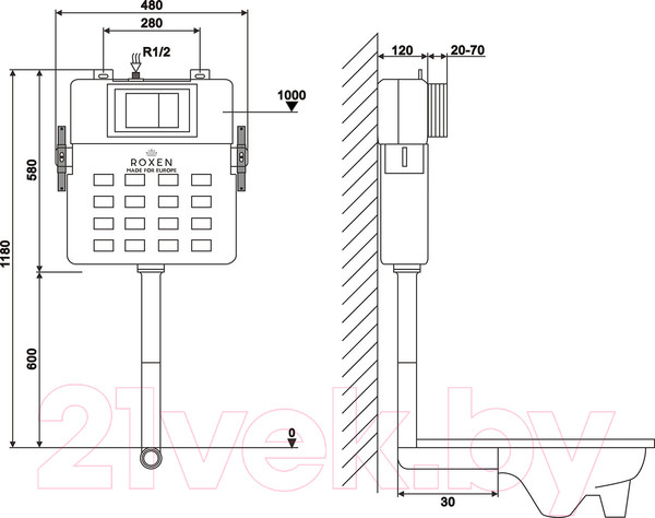 Изображение товара Инсталляция для унитаза Roxen Attach 919394