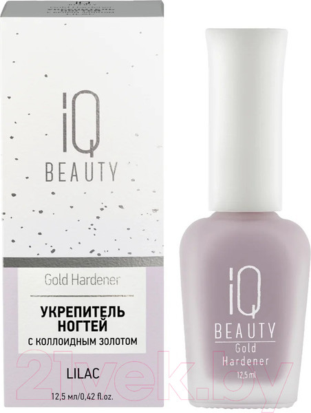 Изображение товара Средство для укрепления ногтей IQ Beauty Gold Hardener Lilac С коллоидным золотом (12.5мл)