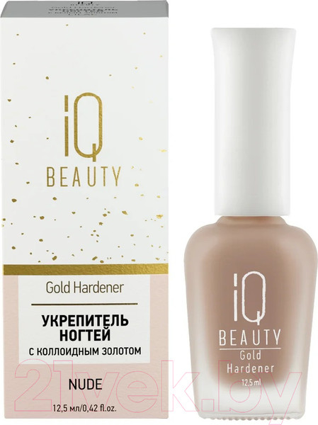 Изображение товара Средство для укрепления ногтей IQ Beauty Gold Hardener Nude С коллоидным золотом (12.5мл)