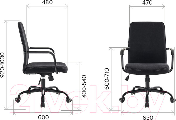 Изображение товара Кресло офисное Everprof Mars LB Black Fabriс (ткань/черный)