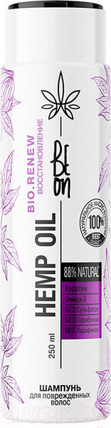 Изображение товара Набор косметики для волос BeOn Hemp Oil Восстановление Шампунь+Бальзам+Спрей (400мл+200мл+200мл)