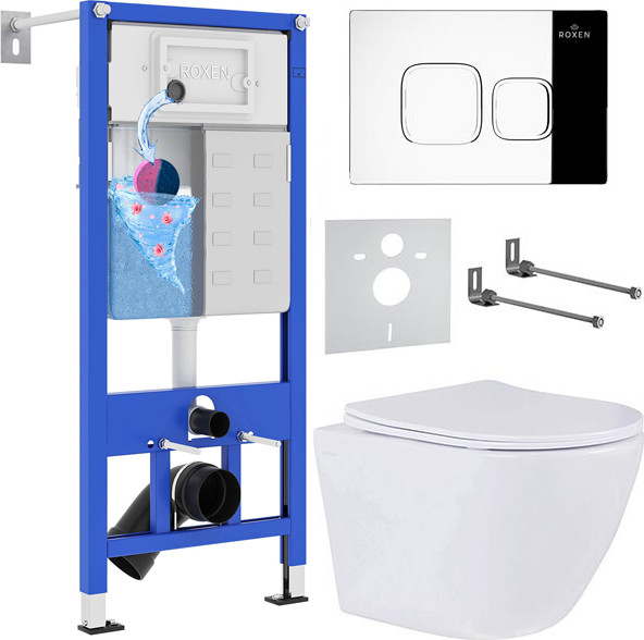 Изображение товара Унитаз подвесной с инсталляцией Roxen StounFix Dual Fresh 546881