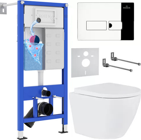 Изображение товара Унитаз подвесной с инсталляцией Roxen StounFix Dual Fresh 585987