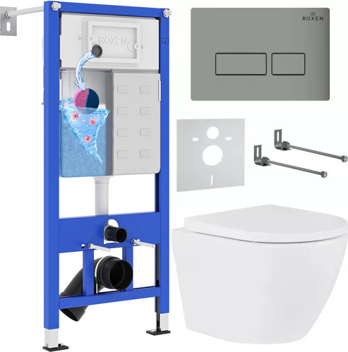 Изображение товара Унитаз подвесной с инсталляцией Roxen StounFix Dual Fresh 605017