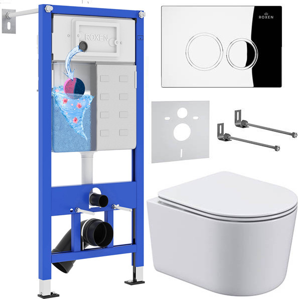 Изображение товара Унитаз подвесной с инсталляцией Roxen StounFix Dual Fresh 913681