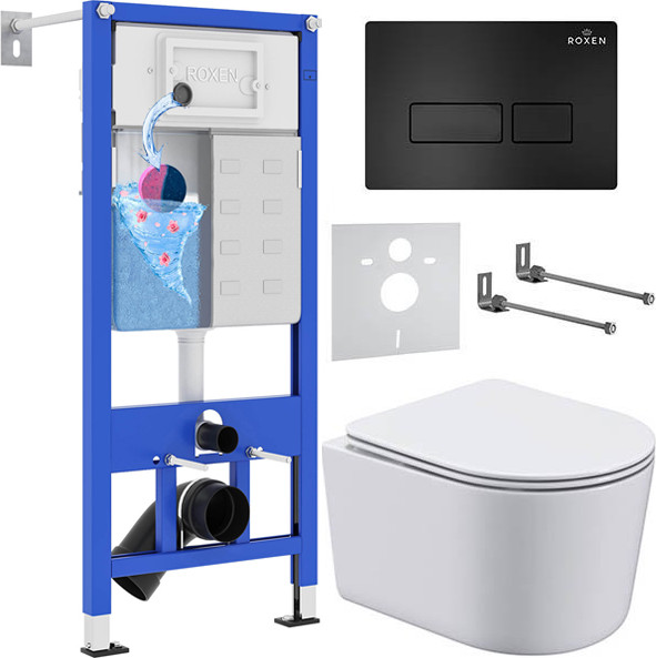 Изображение товара Унитаз подвесной с инсталляцией Roxen StounFix Dual Fresh 921358