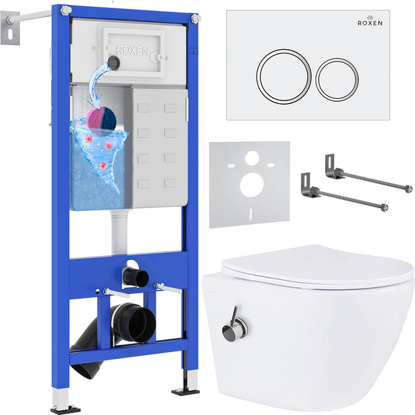 Изображение товара Унитаз подвесной с инсталляцией Roxen StounFix Slim 902672