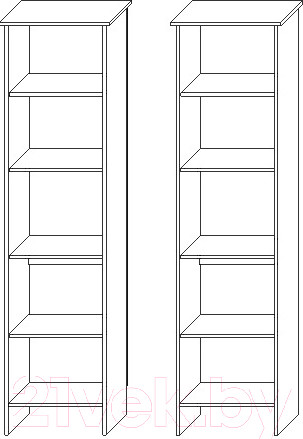 Изображение товара Шкаф-пенал Мебель-КМК П Скандинавия КМК 0905.28 (бетон пайн светлый/дуб наварра)