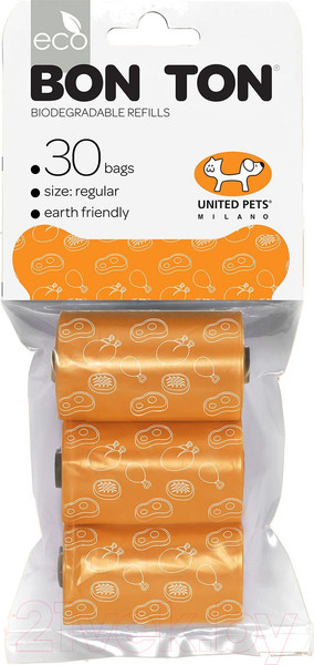 Изображение товара Пакеты для выгула собак United Pets Refill MG080101AR (3x10шт, оранжевый)