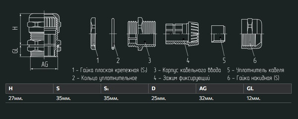 Изображение товара Кабельный ввод Fortisflex МGM-L 32 / 88618