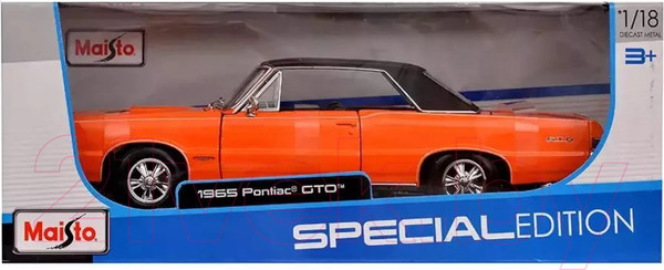 Изображение товара Масштабная модель автомобиля Maisto 1965 Pontiac GTO / 31885OG (оранжевый)