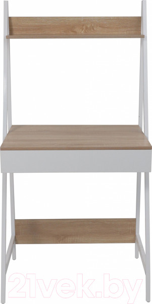 Изображение товара Письменный стол AksHome Shape (светлый дуб/белый металл)