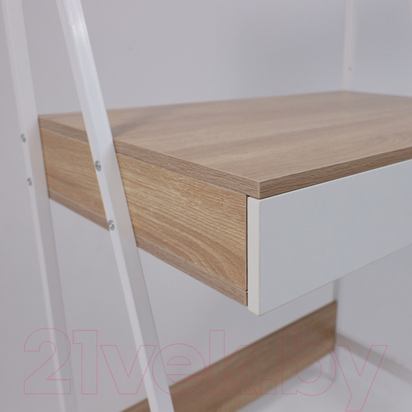 Изображение товара Письменный стол AksHome Shape (светлый дуб/белый металл)