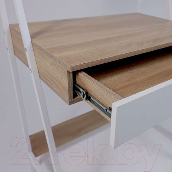 Изображение товара Письменный стол AksHome Shape (светлый дуб/белый металл)