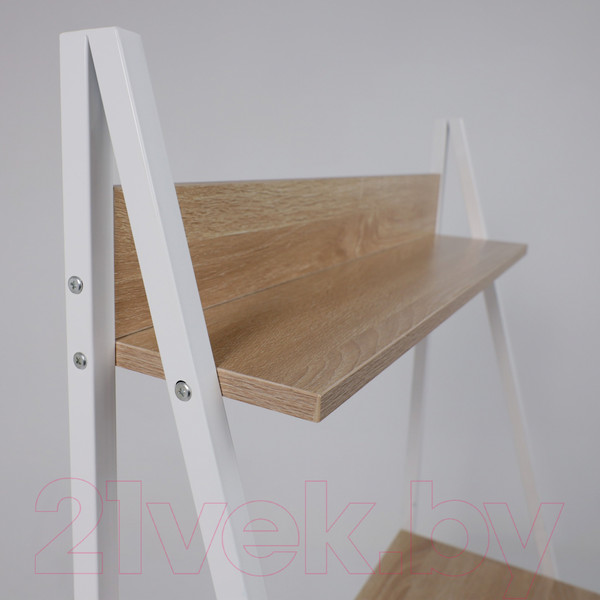 Изображение товара Письменный стол AksHome Shape (светлый дуб/белый металл)