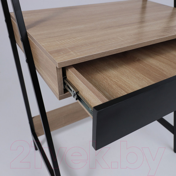Изображение товара Письменный стол AksHome Shape (светлый дуб/черный металл)
