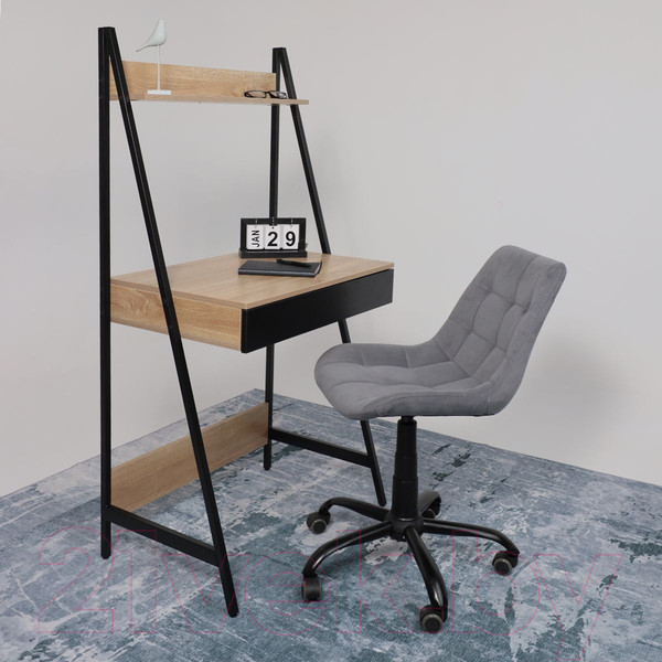 Изображение товара Письменный стол AksHome Shape (светлый дуб/черный металл)