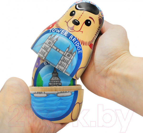 Изображение товара Матрешка сувенирная Брестская Фабрика Сувениров С достопримечательностями Лондона / 7335