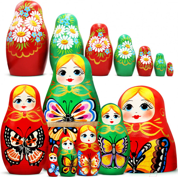 Изображение товара Матрешка сувенирная Брестская Фабрика Сувениров С нарисованными вручную бабочками / 7068