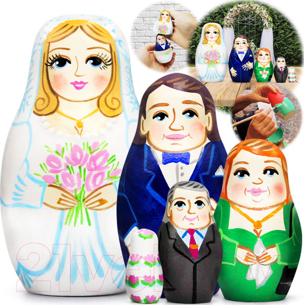 Изображение товара Матрешка сувенирная Брестская Фабрика Сувениров Свадебная тема / 5344