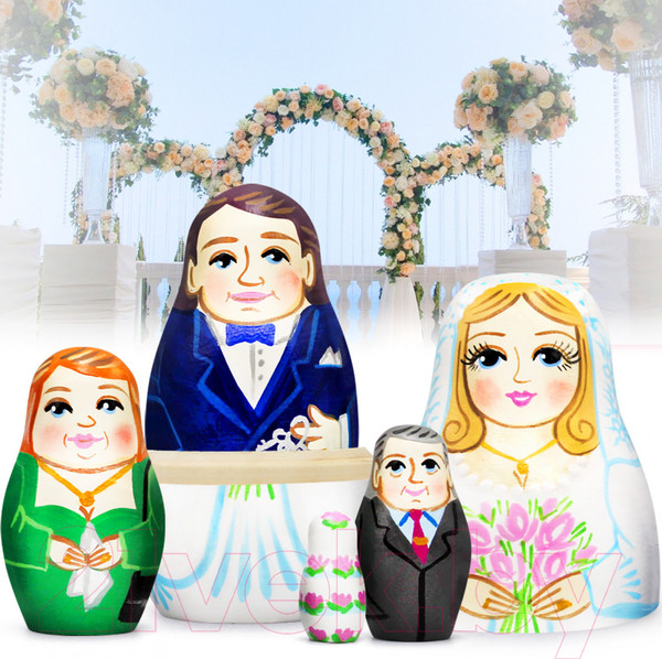 Изображение товара Матрешка сувенирная Брестская Фабрика Сувениров Свадебная тема / 5344