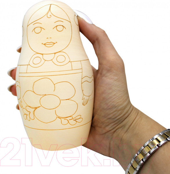 Изображение товара Набор заготовок для творчества Брестская Фабрика Сувениров Матрешки с контурами в виде цветов / blank7_flo