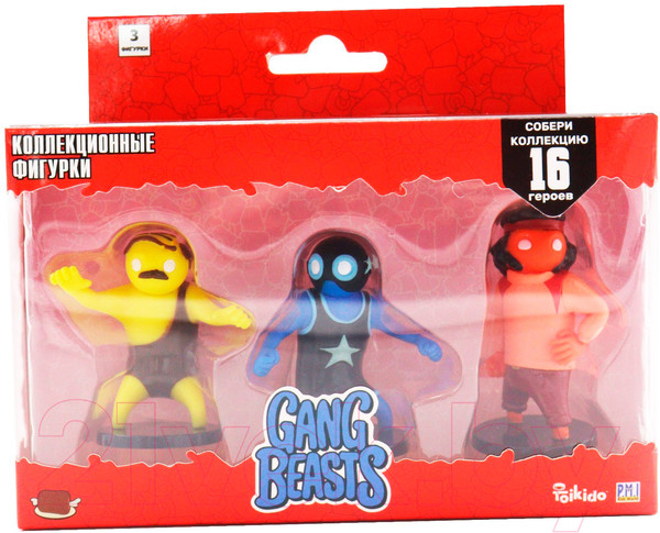 Изображение товара Набор фигурок коллекционных Gang Beasts Желтый герой с усами / GB2021-B