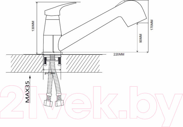 Изображение товара Смеситель Ekko EM6013