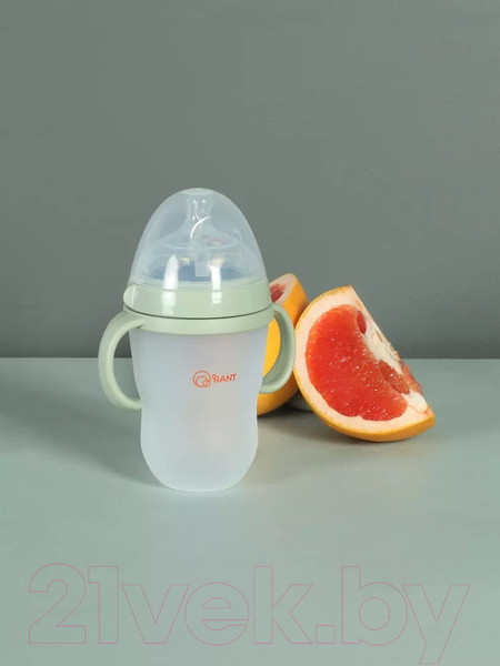Изображение товара Бутылочка для кормления Rant Силиконовая с ручками и силиконовой соской 250мл / 1006 (зеленый)