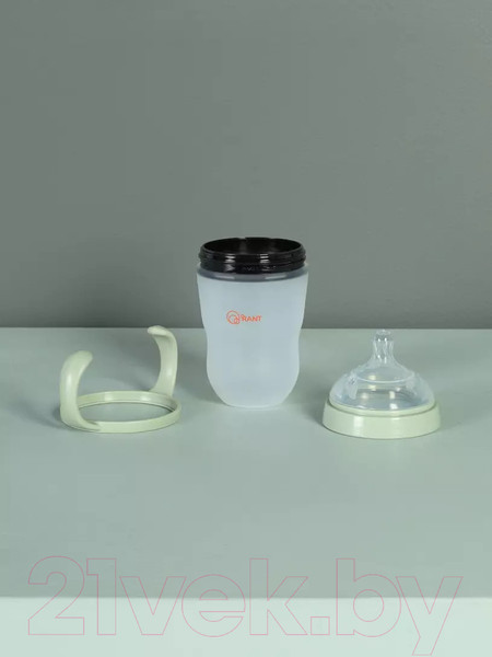 Изображение товара Бутылочка для кормления Rant Силиконовая с ручками и силиконовой соской 250мл / 1006 (зеленый)