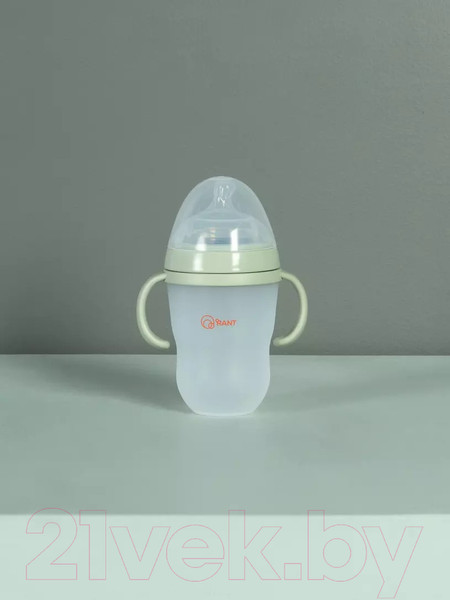 Изображение товара Бутылочка для кормления Rant Силиконовая с ручками и силиконовой соской 250мл / 1006 (зеленый)