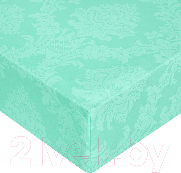 Изображение товара Простыня Milanika Бирюза на резинке 140x200x20 (поплин-жаккард)