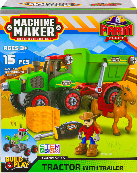 Изображение товара Игрушка-конструктор Nikko Machine Maker Tractor and Trailer / 40081