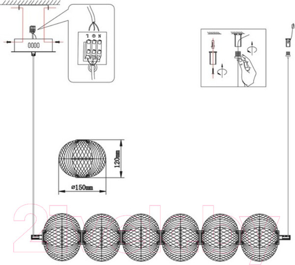 Изображение товара Потолочный светильник Omnilux Cedrello OML-68803-06