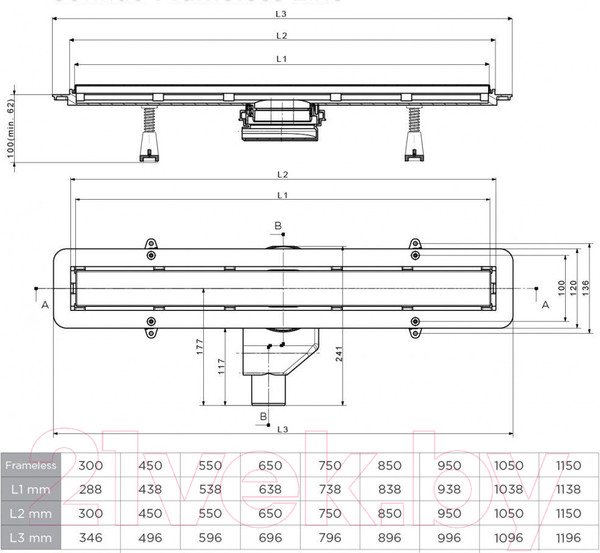 Изображение товара Трап для душа Bettoserb Frameless 750 / 13701321 (331180)