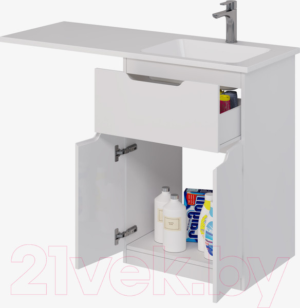 Изображение товара Тумба под умывальник Dreja Vega 60 / 99.0450 (белый глянец)