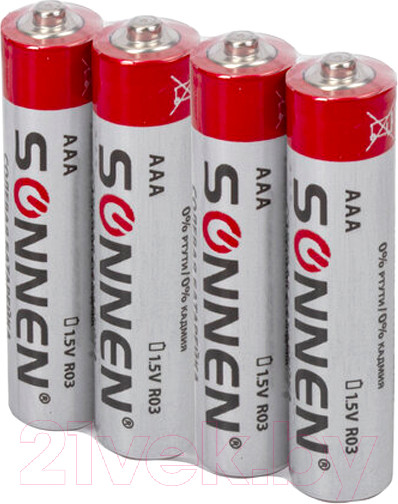 Изображение товара Комплект батареек Sonnen R03/24А 451098 (4шт)