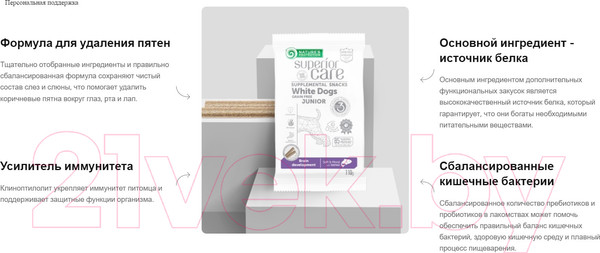 Изображение товара Лакомство для собак Nature's Protection SC White Dogs Brain Development с лососем / KIKNPSC47198 (110г)