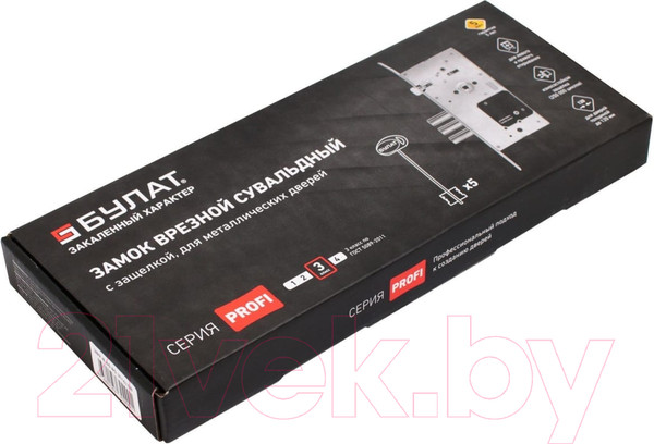 Изображение товара Замок врезной БУЛАТ ЗВ9-8.60.85.3(16).08