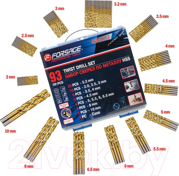 Изображение товара Набор сверл Forsage F-924U93