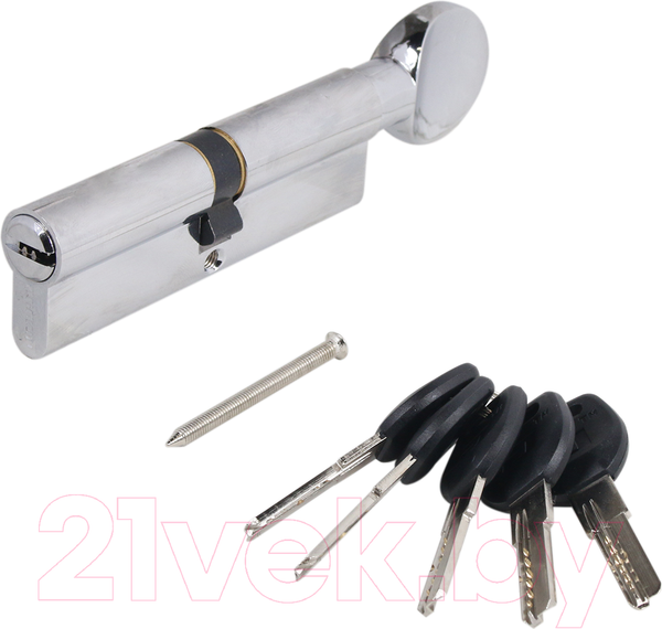 Изображение товара Цилиндровый механизм замка Аллюр HD FG 100-5K СP 50x50G перфорированный ключ (хром)