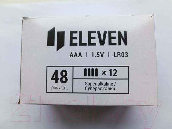 Изображение товара Комплект батареек Eleven Super AAA LR03 алкалиновые BC4 (12x4шт)