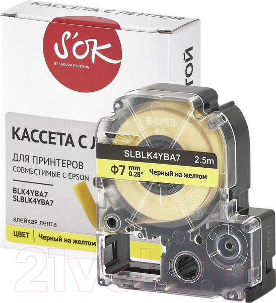 Изображение товара Картридж-лента S'OK SLBLK4YBA7