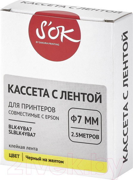 Изображение товара Картридж-лента S'OK SLBLK4YBA7