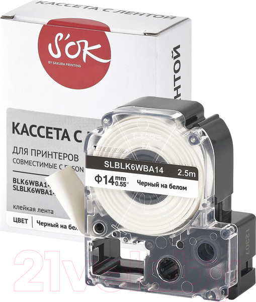 Изображение товара Картридж-лента S'OK SLBLK6WBA14