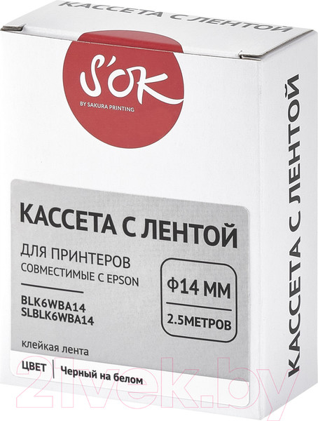 Изображение товара Картридж-лента S'OK SLBLK6WBA14