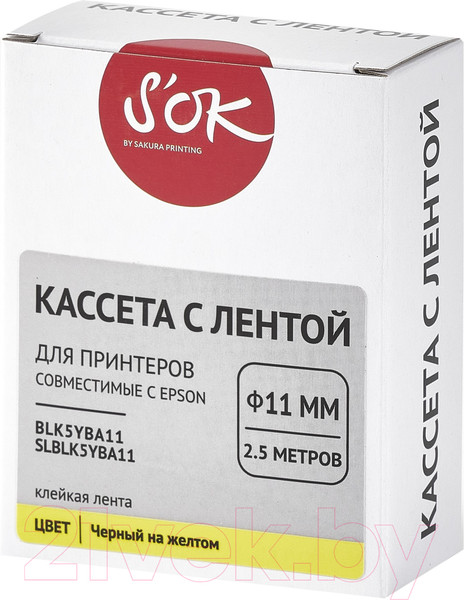 Изображение товара Картридж-лента S'OK SLBLK5YBA11