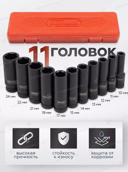 Изображение товара Набор головок слесарных BaumAuto BM-4117-5MPB (52535)
